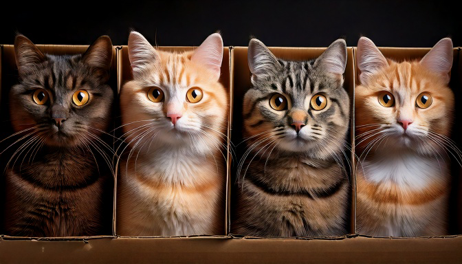 British Shorthair cats with different tabby colors
