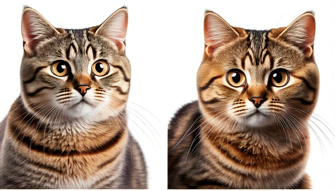 Illustrations of tabby patterns in British Shorthairs