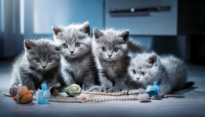 Interaction among British Shorthair kittens