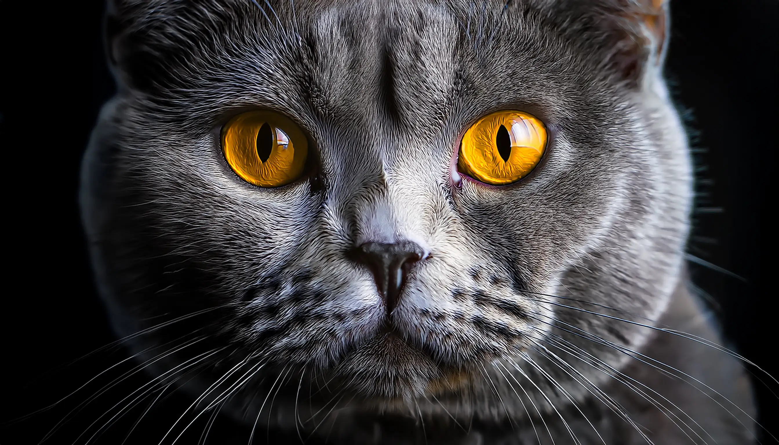 British Shorthair showing jaundice symptom (dry form)